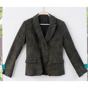 Laveer‎ Kadette Wool Camo Double Breasted Blazer Size 4